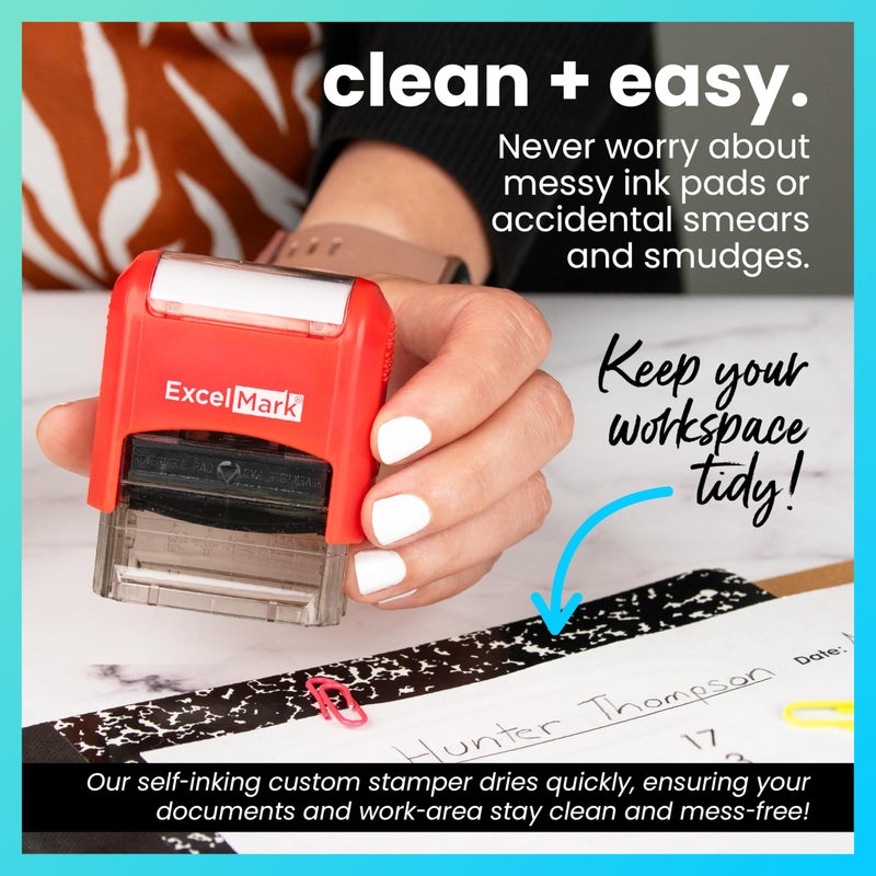 ExcelMark Self-Inking Rubber Teacher Grading Stamp - Please REDO - Image 5